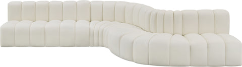 Briar Cream 170 Vegan Leather Upholstered Modular Sectional, 7-Piece