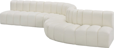 Briar Cream 170 Vegan Leather Upholstered Modular Sectional, 7-Piece