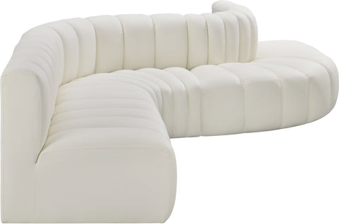 Briar Cream 170 Vegan Leather Upholstered Modular Sectional, 7-Piece