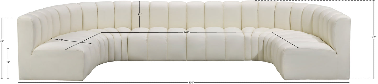 zara cream faux leather modular sofa s8a