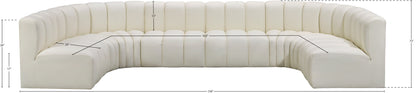 Zara Cream Faux Leather Modular Sofa S8A