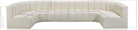 Briar Cream 150 Vegan Leather Upholstered Modular Sectional, 8-Piece