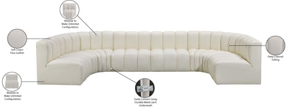 Zara Cream Faux Leather Modular Sofa S8A