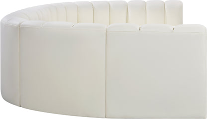 Zara Cream Faux Leather Modular Sofa S8A