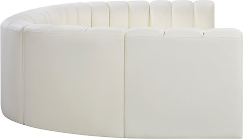 Briar Cream 150 Vegan Leather Upholstered Modular Sectional, 8-Piece