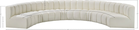 Briar Cream 162 Vegan Leather Upholstered Modular Sectional, 8-Piece
