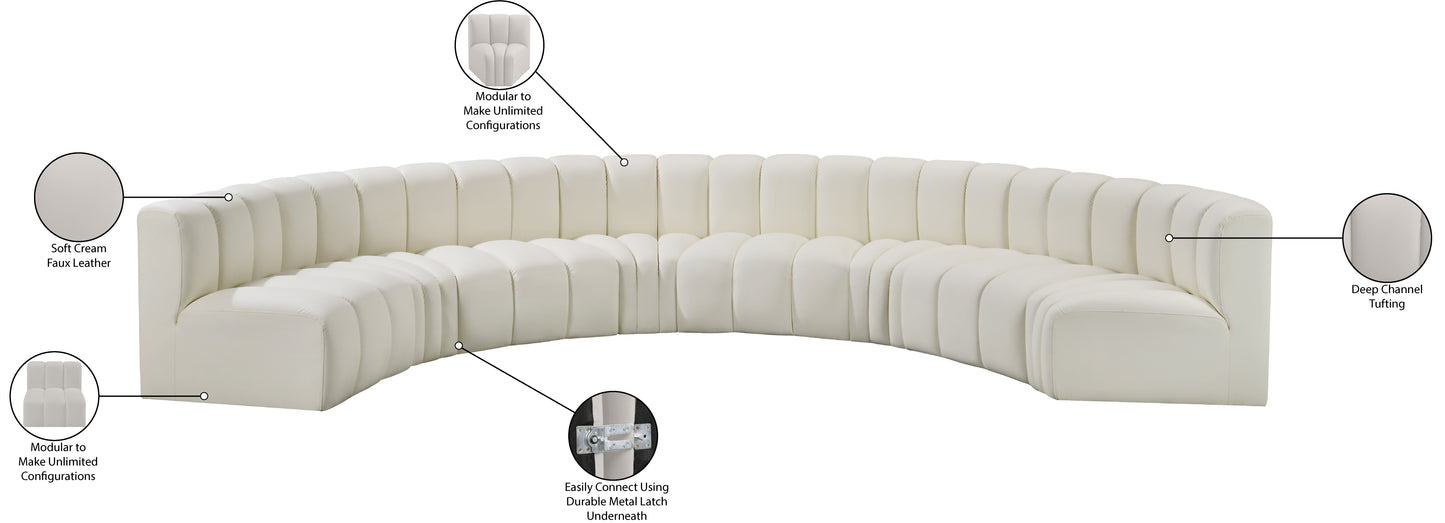 zara cream faux leather modular sofa s8b