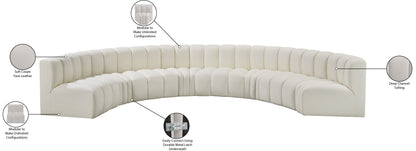 Zara Cream Faux Leather Modular Sofa S8B