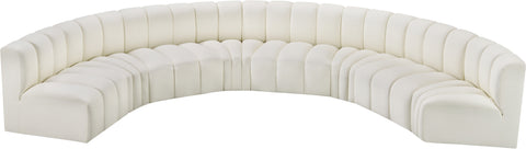 Briar Cream 162 Vegan Leather Upholstered Modular Sectional, 8-Piece