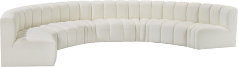 Briar Cream 162 Vegan Leather Upholstered Modular Sectional, 8-Piece