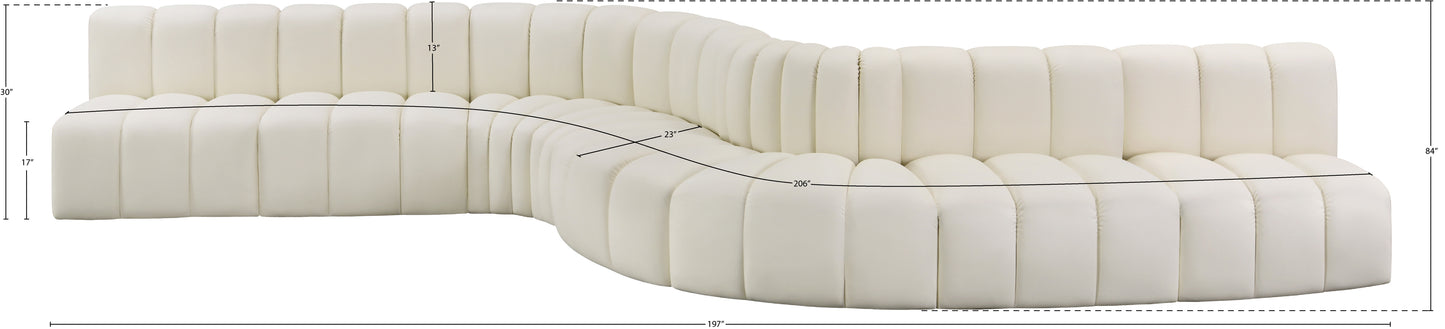 zara cream faux leather modular sofa s8c