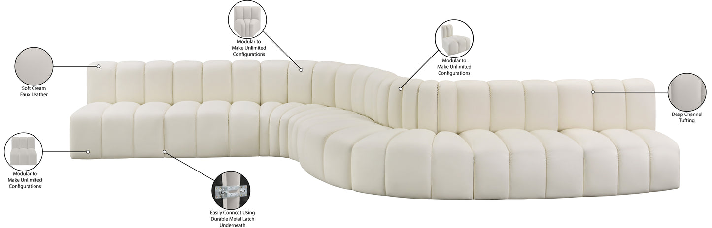 zara cream faux leather modular sofa s8c