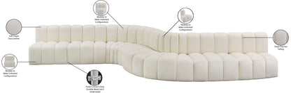 Zara Cream Faux Leather Modular Sofa S8C