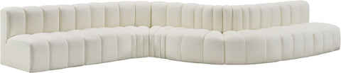 Briar Cream 197 Vegan Leather Upholstered Modular Sectional, 8-Piece