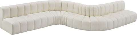Briar Cream 197 Vegan Leather Upholstered Modular Sectional, 8-Piece