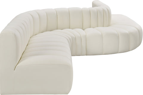 Briar Cream 197 Vegan Leather Upholstered Modular Sectional, 8-Piece