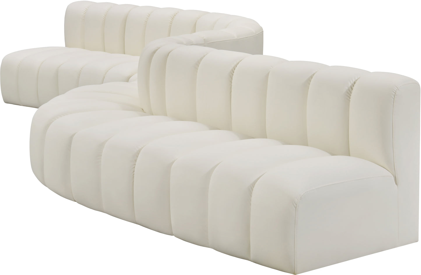 zara cream faux leather modular sofa s8c