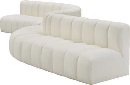 Zara Cream Faux Leather Modular Sofa S8C