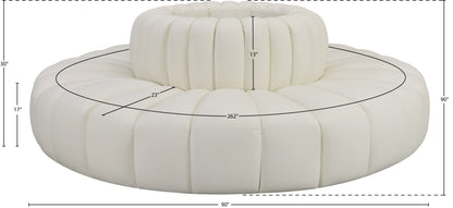 Zara Cream Faux Leather Modular Sofa S8D