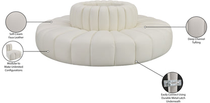 Zara Cream Faux Leather Modular Sofa S8D