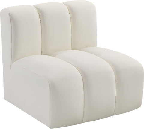 Briar Cream Vegan Leather Upholstered Modular Straight Chair, 1 Piece