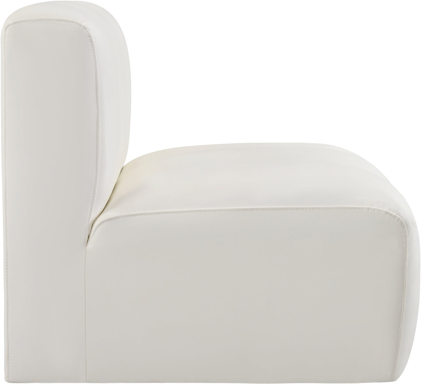 zara cream faux leather straight chair st