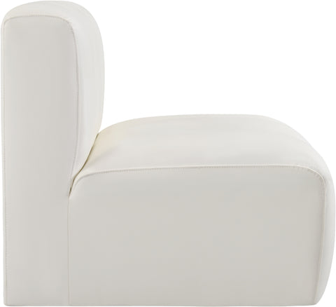 Briar Cream Vegan Leather Upholstered Modular Straight Chair, 1 Piece