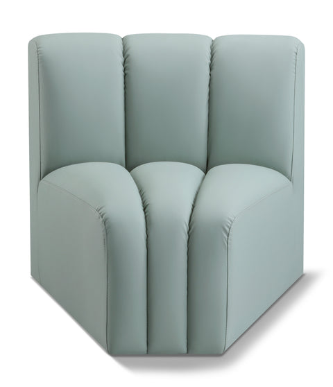 Yara Vegan Leather Upholstered Curved Corner Chair, 1 Piece