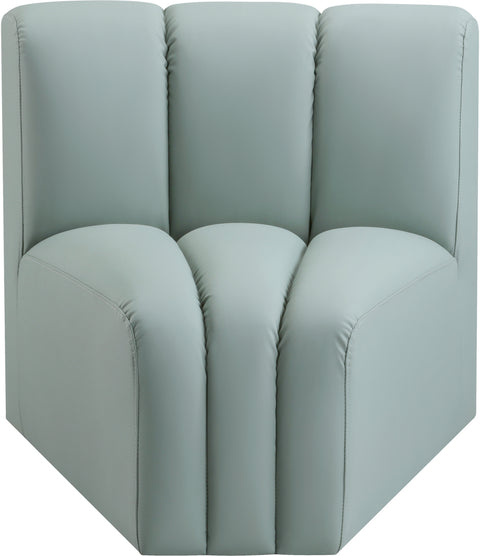 Yara Vegan Leather Upholstered Curved Corner Chair, 1 Piece