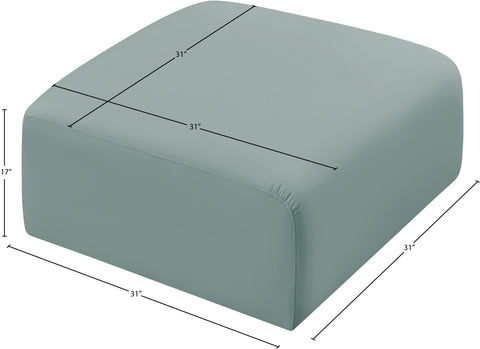 Briar Mint Vegan Leather Upholstered Modular Ottoman, 1 Piece