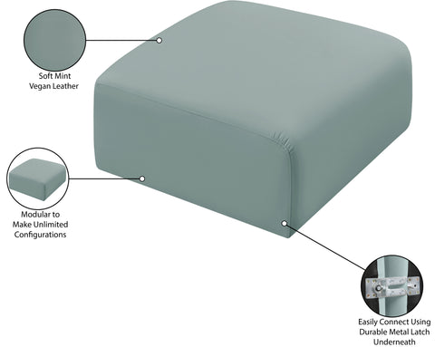 Briar Mint Vegan Leather Upholstered Modular Ottoman, 1 Piece