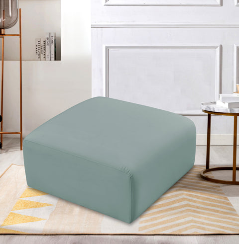 Briar Mint Vegan Leather Upholstered Modular Ottoman, 1 Piece