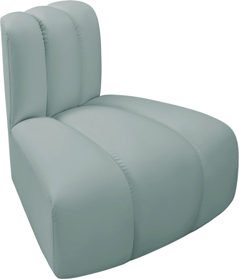 Briar Mint Vegan Leather Upholstered Modular Reverse Corner Chair, 1 Piece