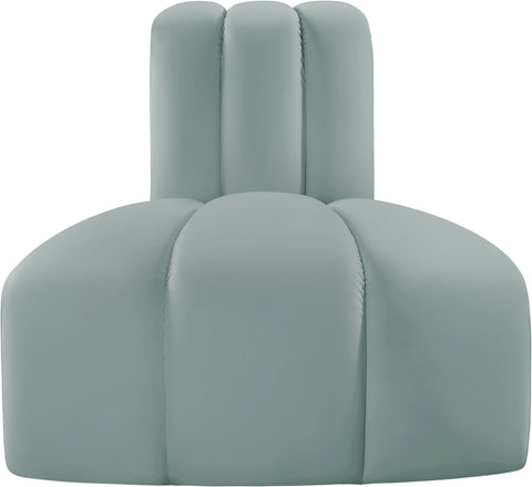 Briar Mint Vegan Leather Upholstered Modular Reverse Corner Chair, 1 Piece