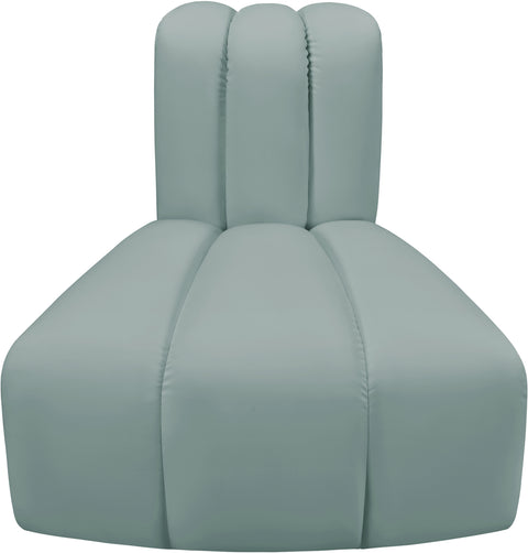 Briar Mint Vegan Leather Upholstered Modular Reverse Corner Chair, 1 Piece