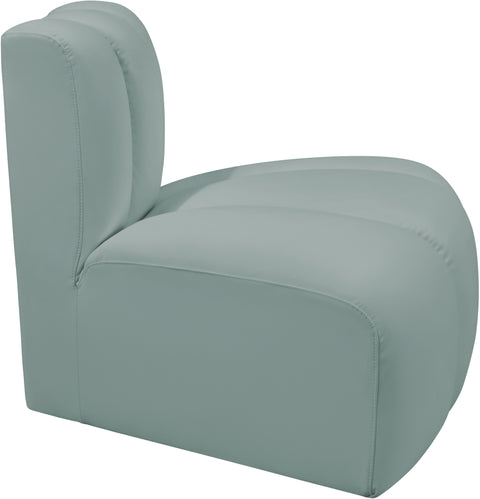 Briar Mint Vegan Leather Upholstered Modular Reverse Corner Chair, 1 Piece