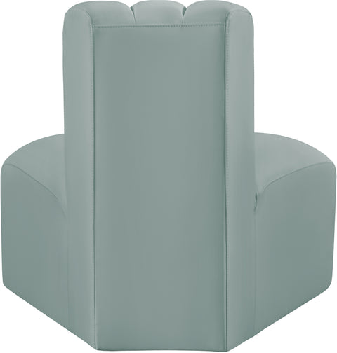 Briar Mint Vegan Leather Upholstered Modular Reverse Corner Chair, 1 Piece