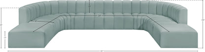 Zara Mint Green Faux Leather Modular Sofa S10A