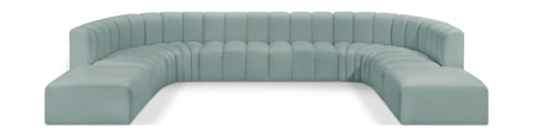 Yara 161" Vegan Leather Upholstered Sectional, 10-Piece