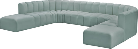 Yara 161" Vegan Leather Upholstered Sectional, 10-Piece