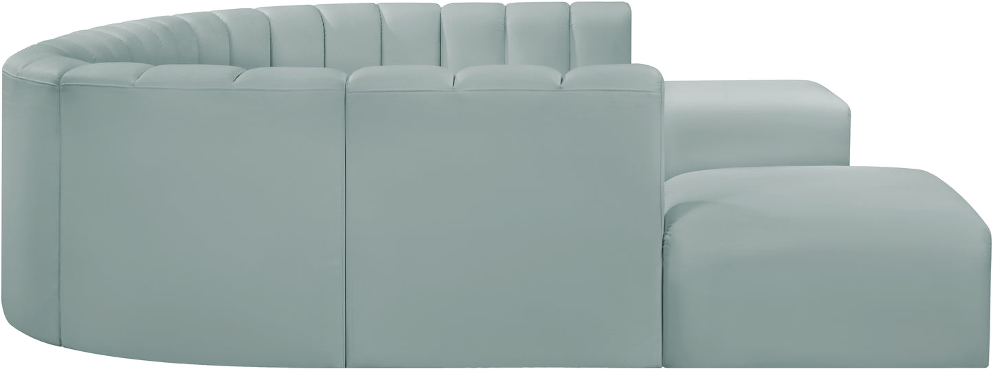 zara mint green faux leather modular sofa s10a