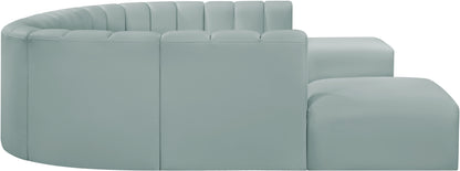 Zara Mint Green Faux Leather Modular Sofa S10A