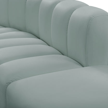 Zara Mint Green Faux Leather Modular Sofa S10A