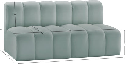 Zara Mint Green Faux Leather Modular Sofa S2A