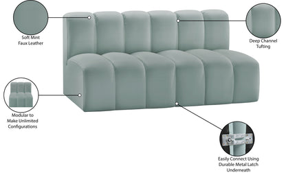 Zara Mint Green Faux Leather Modular Sofa S2A