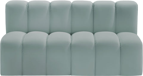 Briar 60 Mint Vegan Leather Upholstered Modular Sectional , 2-Piece (Style 1)