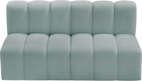 Briar 60 Mint Vegan Leather Upholstered Modular Sectional , 2-Piece (Style 1)