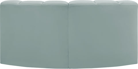 Briar 60 Mint Vegan Leather Upholstered Modular Sectional , 2-Piece (Style 2)