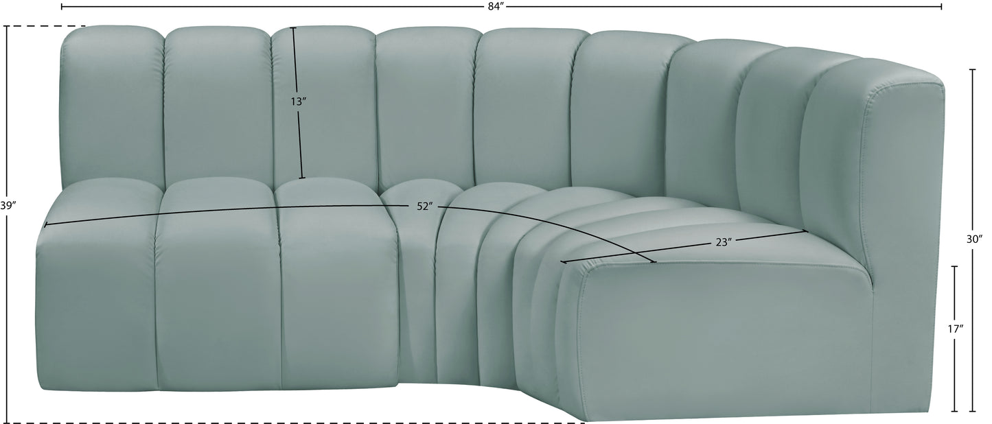 zara mint green faux leather modular sofa s3a