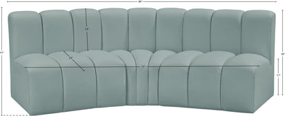 Zara Mint Green Faux Leather Modular Sofa S3B